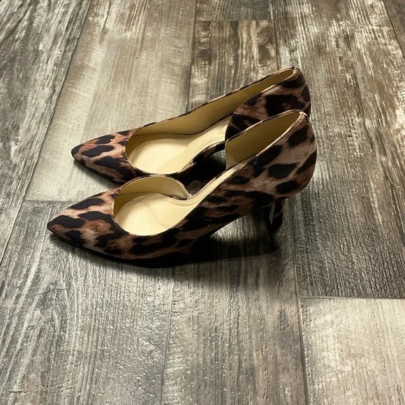 Jessica Simpson Leopard Print Pointed Toe D'Orsay Pump Size 7.5 - Picture 9 of 16